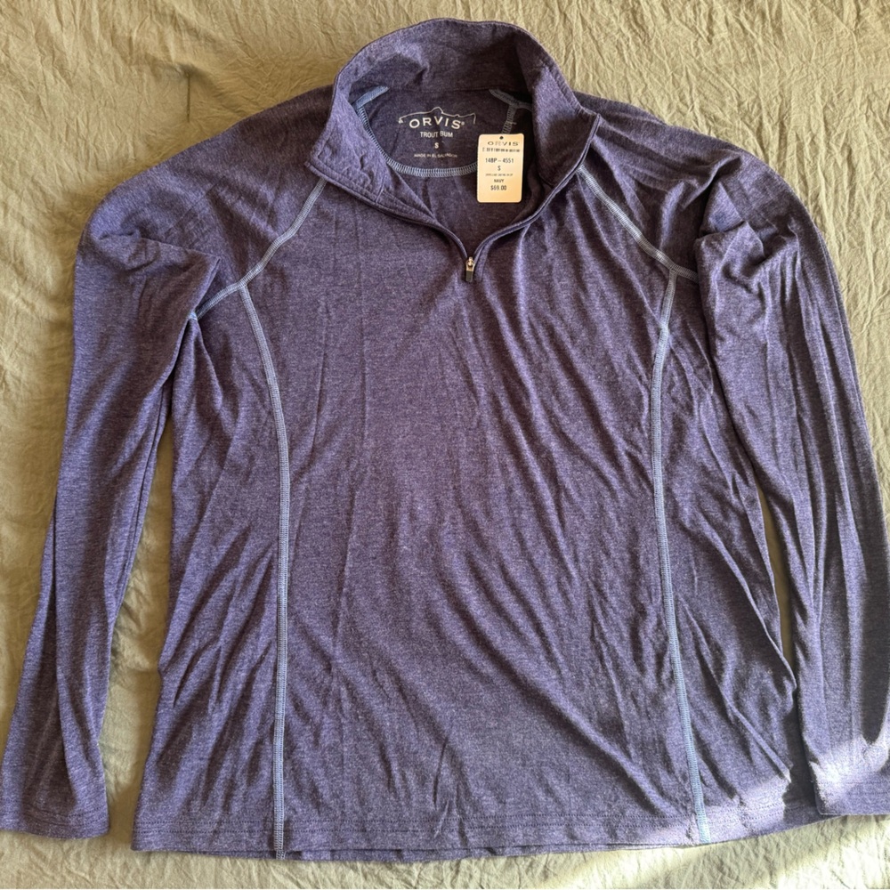 ORVIS Indigo Quarter-Zip Pullover, Size Smalll